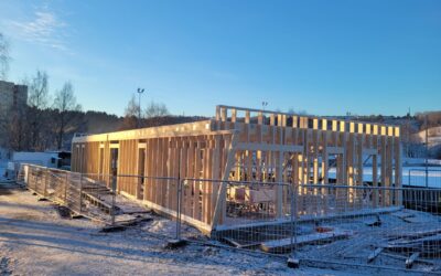 Klubbhuset tar form.